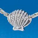 B1523 tlf - Clam Shell - Im. Rhodium Plated Large Hole Bead (6 per package)