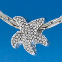 B1524 tlf - Starfish - Im. Rhodium Plated Large Hole Bead (6 per package)