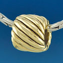 B1635 tlf - Wide Diagonal Cable - Gold Plated Large Hole Bead (2 per package)