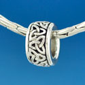 B1642 tlf - Celtic Knot Trinity Band - Im. Rhodium Plated Large Hole Bead (6 per package)