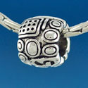 B1650 tlf - Fancy Geometric Pattern - Im. Rhodium Plated Large Hole Bead (6 per package)