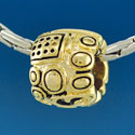 B1651 - Fancy Geometric Pattern - Gold Plated Large Hole Bead (2 per package)