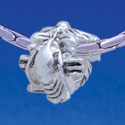B1763 tlf - Seaside Scene - Mermaid & Lobster - Silver Plated Large Hole Bead (6 per package)