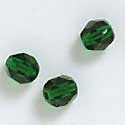 B2258 tlf - 6mm Fire Polished Czech Glass Beads - Green (25 per package.)