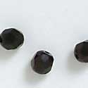 B2260 tlf - 6mm Fire Polished Czech Glass Beads - Black (25 per package.)