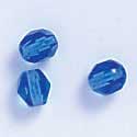 B2388 tlf - 6mm Fire Polished Czech Glass Beads - Sapphire Blue (25 per package.)