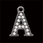 Black Nickel Plated Crystal Capital Initials