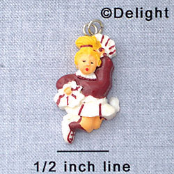 7011 - Cheerleader Maroon - Resin Charm (12 per package)