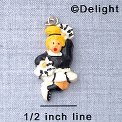 7015 - Cheerleader Black - Resin Charm (12 per package)