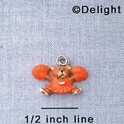 7018 - Cheerleader Bear Orange - Resin Charm (12 per package)