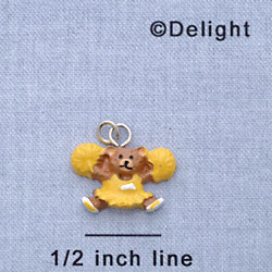 7022 - Cheerleader Bear Yellow - Resin Charm (12 per package)