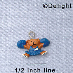 7024 - Cheerleader Bear Blue - Resin Charm (12 per package)