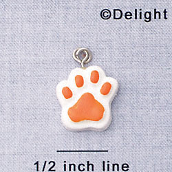 7042 tlf - Paw Orange - Resin Charm (12 per package)