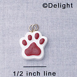 7043 tlf - Paw Maroon - Resin Charm (12 per package)