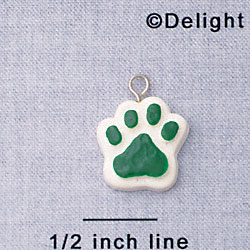 7044 tlf - Paw Green - Resin Charm (12 per package)