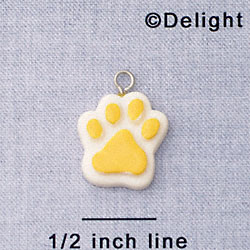 7046 - Paw Yellow - Resin Charm (12 per package)