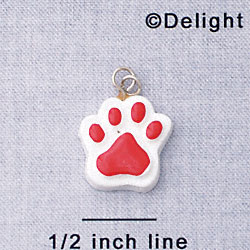 7049 - Paw Red - Resin Charm (12 per package)