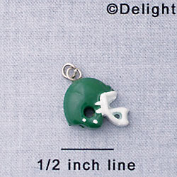 7052* - Football Helmet Green - Resin Charm (12 per package)