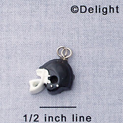 7055 - Football Helmet Black - Resin Charm (12 per package)