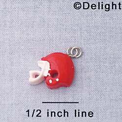 7057 - Football Helmet Red - Resin Charm (12 per package)
