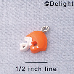 7060 - Football Helmet Orange - Resin Charm (12 per package)