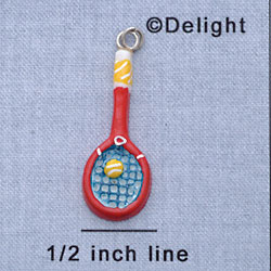 7063 - Tennis Racquet Red - Resin Charm (12 per package)