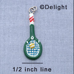 7064 - Tennis Racquet Green - Resin Charm (12 per package)