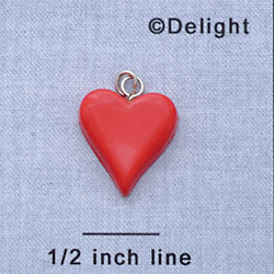 7085 - Heart Red Long - Resin Charm (12 per package)