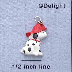 7088 - Dog Dalmatian Hat On - Resin Charm (12 per package)