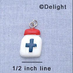 7089 - Medicine Bottle White - Resin Charm (12 per package)