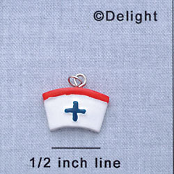 7093 tlf - Nurse Hat - Resin Charm (12 per package)