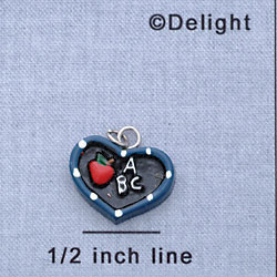 7103 - Slate Heart Blue - Resin Charm (12 per package)