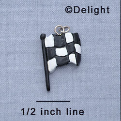 7138 - Checkered Flag - Resin Charm (12 per package)