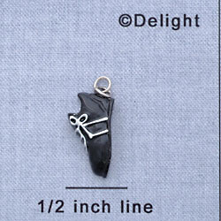 7144 - Shoe Cleat Black White - Resin Charm (12 per package)