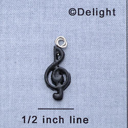 7145 - Clef Note Black & White - Resin Charm (12 per package)