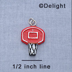 7152 - Basketball Hoop Red - Resin Charm (12 per package)