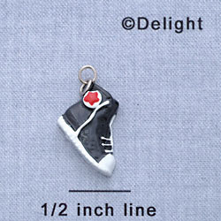 7153 - High top Sneaker Black - Resin Charm (12 per package)