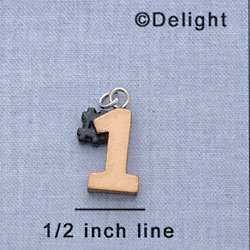 7186 - #1 Gold - Resin Charm (12 per package)