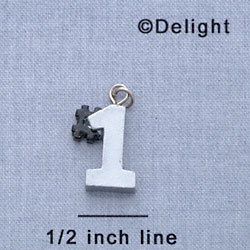 7187 - #1 Silver - Resin Charm (12 per package)