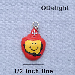 7192 - Smiley Face Fireman - Resin Charm (12 per package)