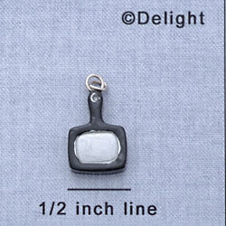 7212 - Hand Mirror Black - Resin Charm (12 per package)