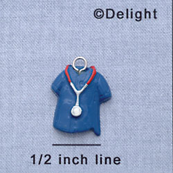 7215 - Scrub Shirt Blue Plain - Resin Charm (12 per package)
