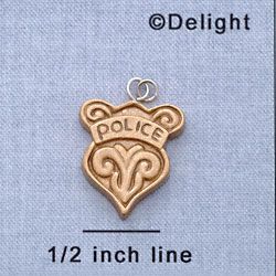 7216 - Police Badge - Resin Charm (12 per package)