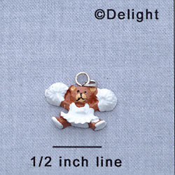 7217 - Cheerleader Bear White - Resin Charm (12 per package)