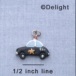 7223 - Police Car - Resin Charm (12 per package)