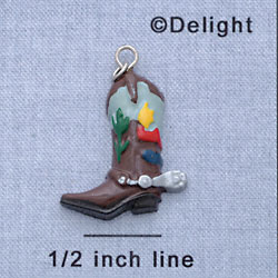 7254 - Boot Fancy Cactus - Resin Charm (12 per package)