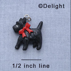 7271 tlf - Black Scottie Dog - Resin Charm (12 per package)