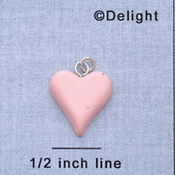 7276 - Heart Pink - Resin Charm (12 per package)