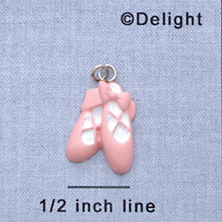 7277 - Ballet Shoes Pink - Resin Charm (12 per package)