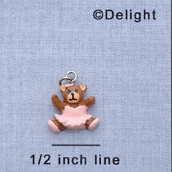 7278 tlf - Ballet Bear Pink - Resin Charm (12 per package)